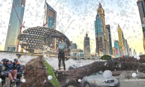 emiratet e bashkuara arabe goditen nga topa gjigant breshri video