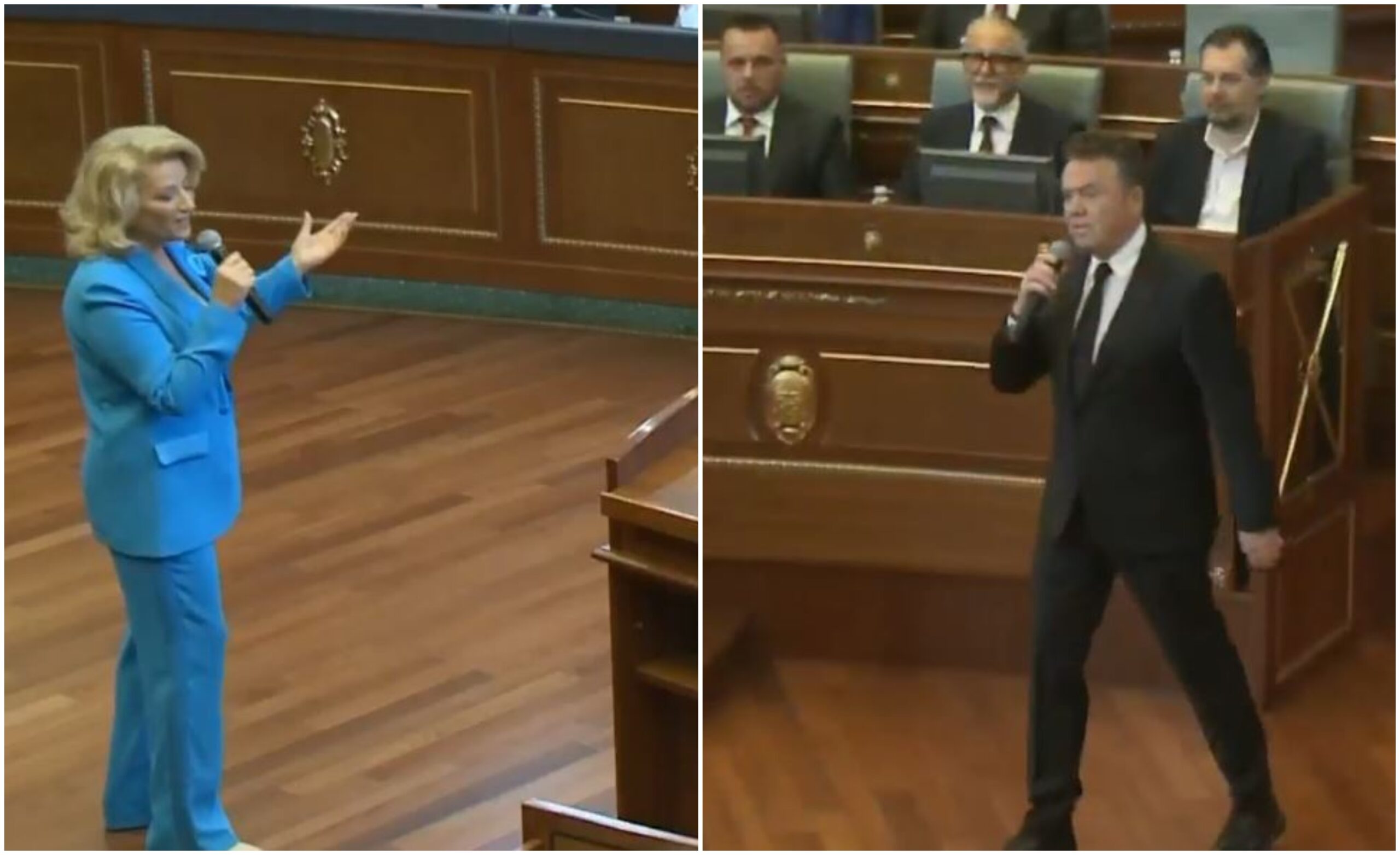 “Mora fjalë”/ Shkurte Fejza dhe Ilir Shaqiri këndojnë në Kuvendin e Kosovës me rastin e 26-vjetorit të Epopesë së UÇK-së (VIDEO)