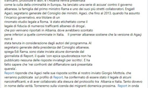 investigimi per engjell agacin gazetari italian i rai3 i pergjigjet rames te dielen e ardhshme do te publikojme fakte te reja per