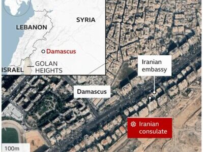 tym dhe pluhur nga ndertesat detaje nga sulmi izraelit mbi konsullaten iraniane ne siri