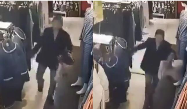 video shembet dyshemeja ne nje dyqan rrobash ne kine gelltitet gruaja