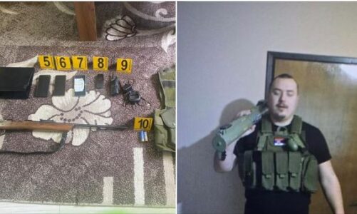 policia e kosoves aksion ne zubin potok sekuestrohen arme e municione ministri i brendshem publikon foton e personit te arrestuar largojme mbetjet kriminale te serbise