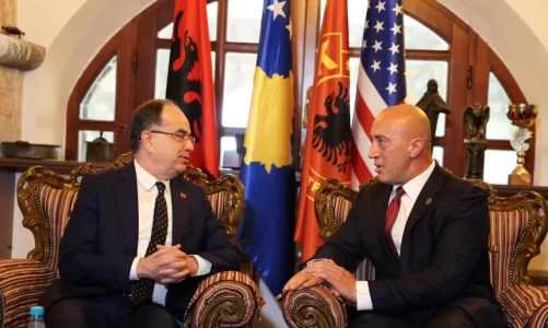 presidenti begaj vizite ne gllogjan ramush haradinaj gjaku nuk behet uje