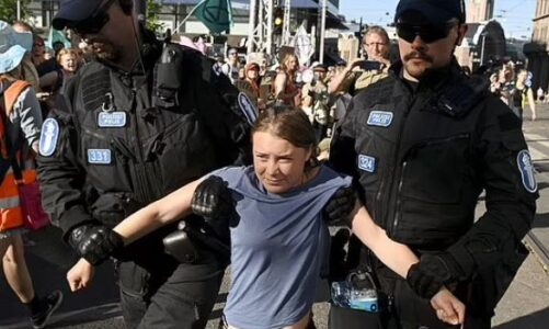 proteste para parlamentit finlandez aktivistja greta thunberg shoqerohet serish nga policia