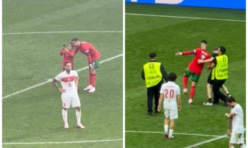 video dy persona nderpresin turqi portugali per nje foto me ronaldon ai perqafon te parin por merzitet me te dytin
