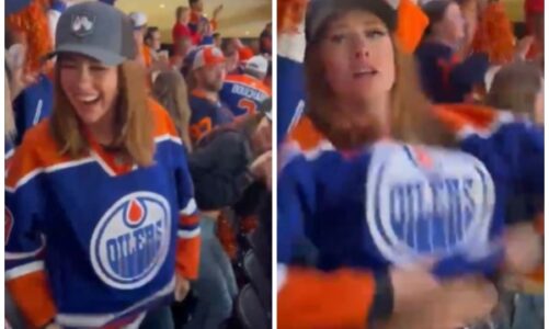 video pamjet e ndeshjes se hokejit bejne xhiron e rrjetit tifozja con bluzen dhe tregon gjithcka