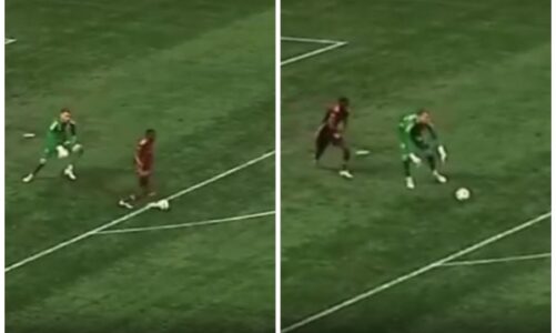 video sulmuesi fshihet mbrapa portierit dhe i vjedh topin shikoni golin e shenuar ne minuten e 97 te ne mls