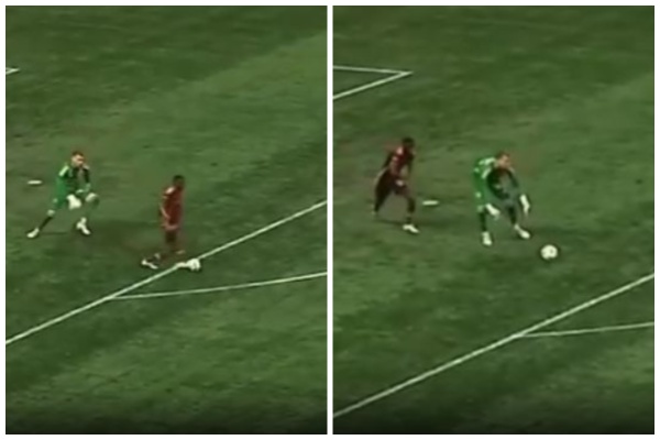 video sulmuesi fshihet mbrapa portierit dhe i vjedh topin shikoni golin e shenuar ne minuten e 97 te ne mls