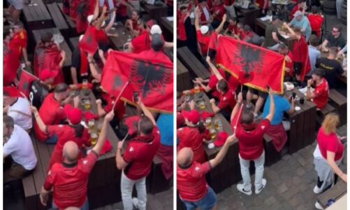 video tifozet shqiptare ndezin atmosferen me muzike dhe flamuj kuqezi smund ta pushtosh aq lehte zemren time
