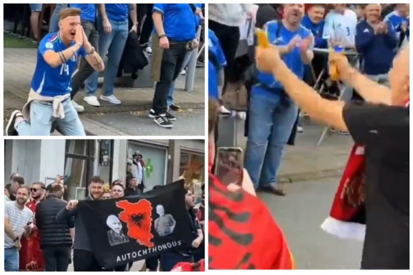 videoja qe po ben xhiron e rrjetit tifozi shqiptar thyen makaronat perpara syve te italianit ja reagimi i tij