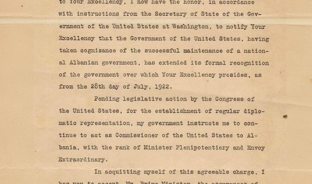 ambasada amerikane kujton vendosjen e marredhenieve diplomatike me shqiperine moment kyc qe ndezi nje bashkepunim te qendrueshem
