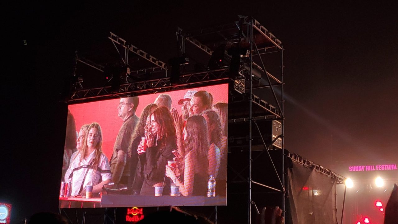 Global pop start Dua Lipa at Sunny Hill festival’s VIP stand, July 25, 2024. Photo: BIRN