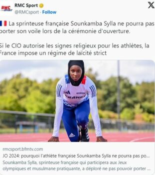 atletes franceze i ndalohet te mbaje shami ne hapjen e lojerave olimpike paris 2024