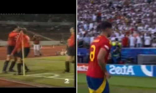 heroi i spanjes ndaj gjermanise merino kopjoi festimin e babait te tij tek i njejti stadium 33 vite me vone