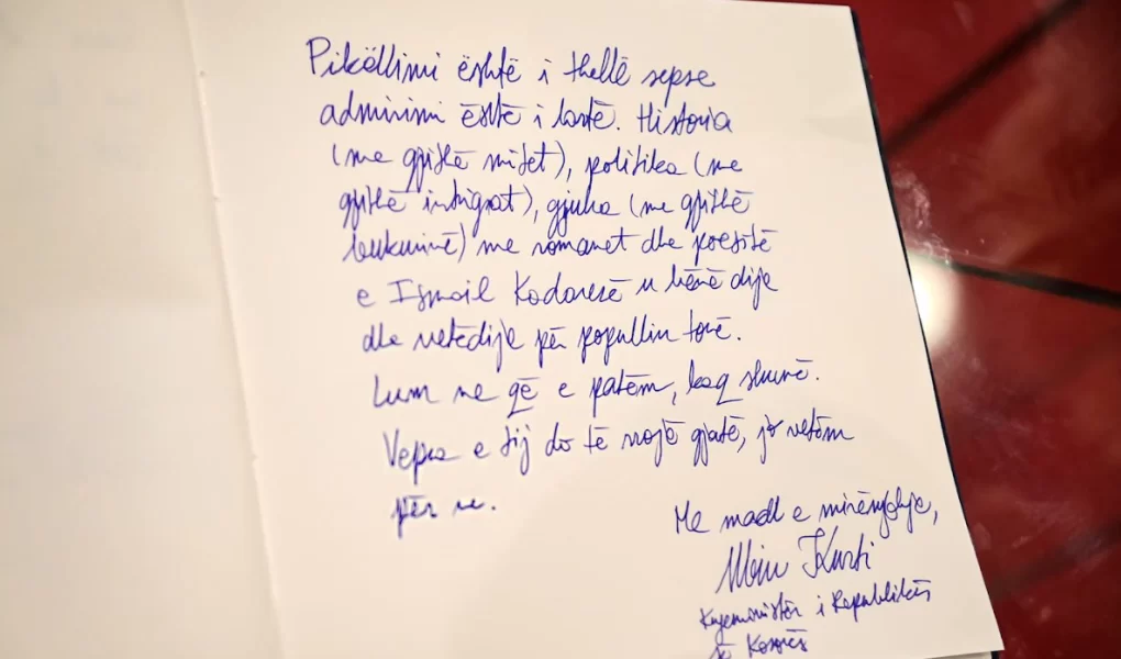 pikellimi eshte i thelle admirimi i forte cfare shkroi albin kurti ne librin e kujtimeve per shkrimtarin e ndjere ismail kadare