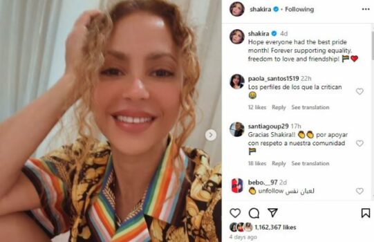 shakira perkrah komunitetin lgbt humb ndjekes dhe merr komente te tmerrshme foto