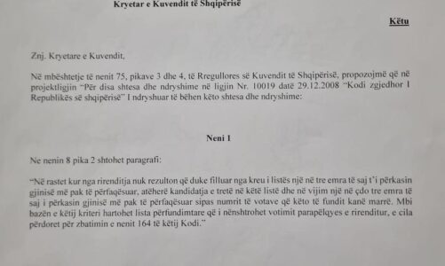 zgjedhorja pd ps dakordesohen per nje tjeter ndryshim per listat e kandidateve ja cfare propozohet