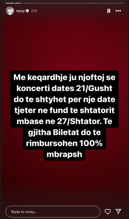 Pasi u lirua nga qelia njoftoi se do të mbante koncert në Tiranë, Noizy bën lajmërimin e rëndësishëm për fansat