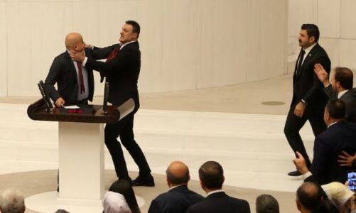 video shperthen dhuna ne parlamentin turk ligjvenesi i opozites sulmohet nga deputetet e erdogan