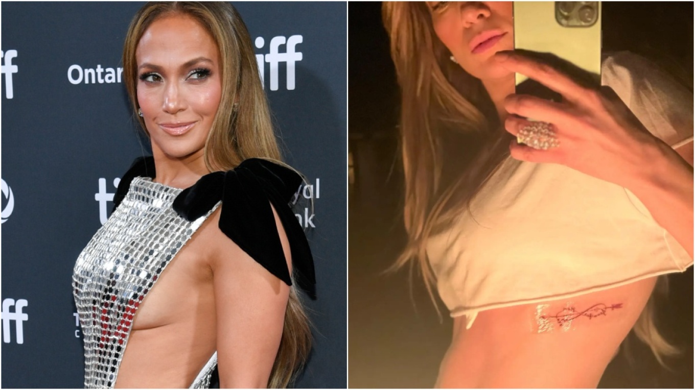 foto pas ndarjes jennifer lopez zhduk tatuazhin qe kishte bere per ben affleck fustani nxjerr zbuluar aktoren