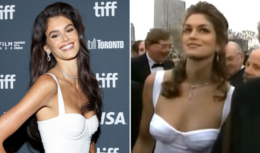 ngjashmeria befasuese e vajzes se cindy crawford me te emen kaia gerber risjell pamjen e nenen e saj ne oscars 1993