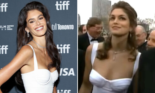 ngjashmeria befasuese e vajzes se cindy crawford me te emen kaia gerber risjell pamjen e nenen e saj ne oscars 1993