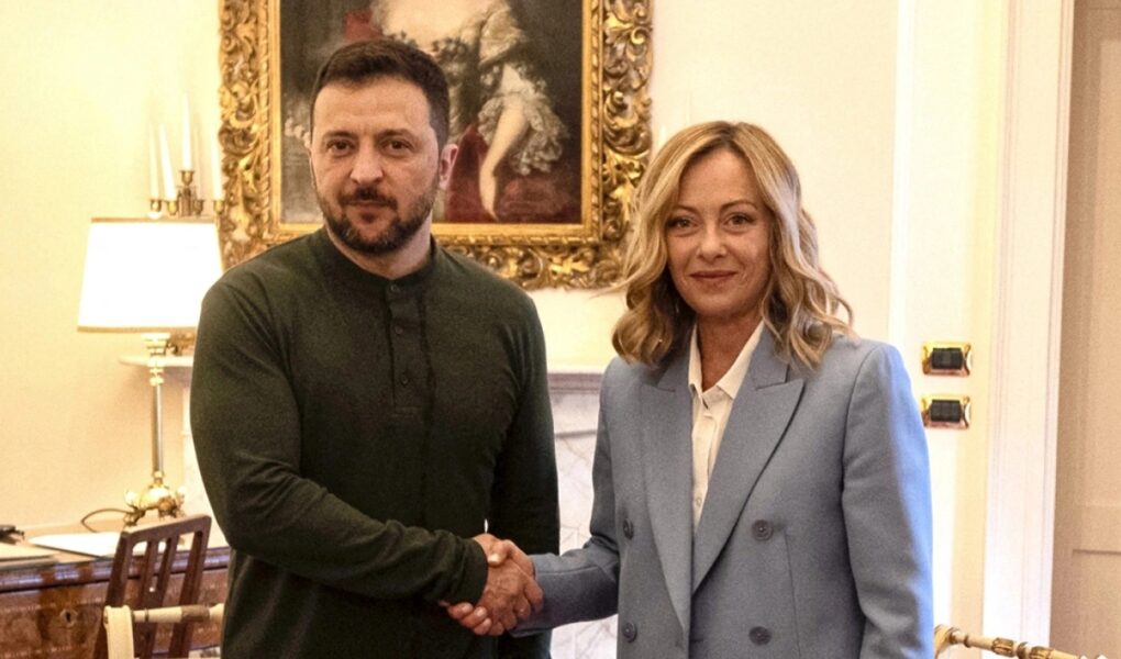 zelensky takohet me kryeministren italiane meloni mbeshtetja jone ndaj ukraines perparesi kryesore e presidences sone ne g7