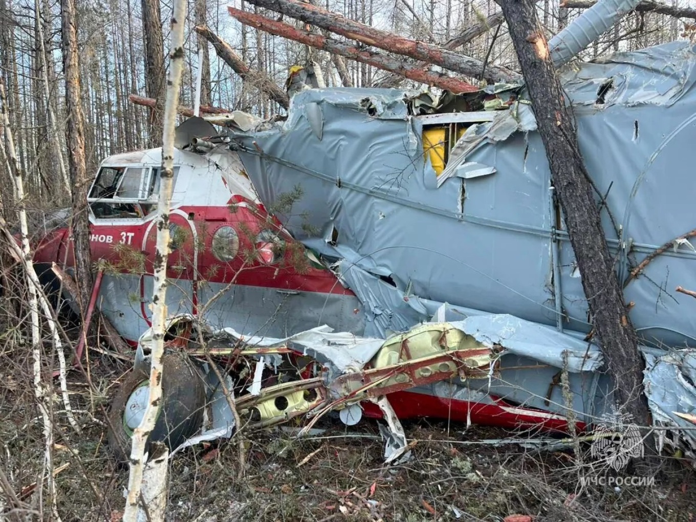 rusi avioni ben ulje te detyruar ne nje pyll ne siberi nje i vdekur