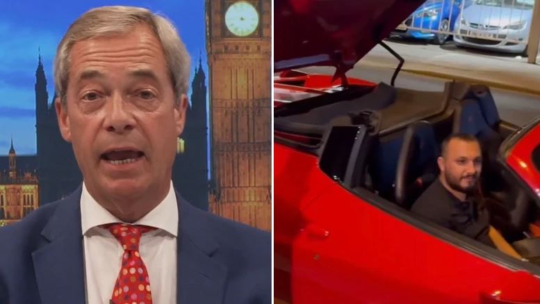 shqiptari i denuar per grabitje shfaqet ne londer me ferrari shperthen nigel farage po na bejne per budallenj