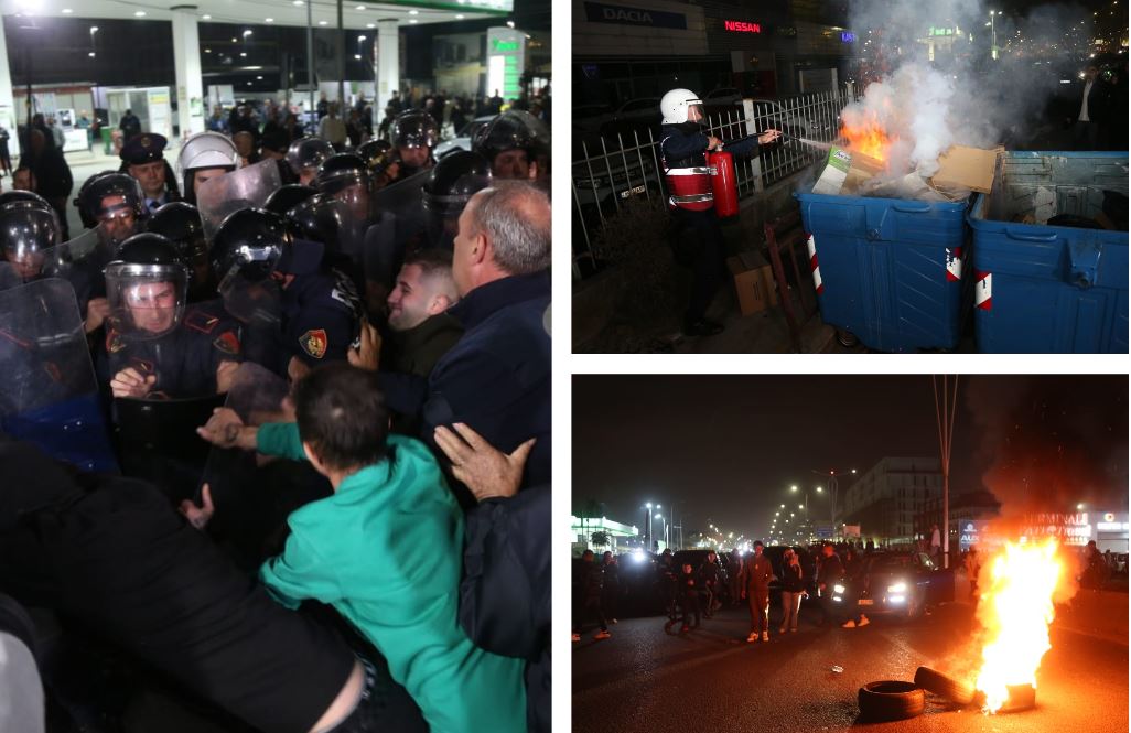 tre ore mosbindje civile bllokim te rrugeve ne 6 kryqezimet kryesore tensione dhe djegie gomash si protestoi opozita mesazhet e demokrateve