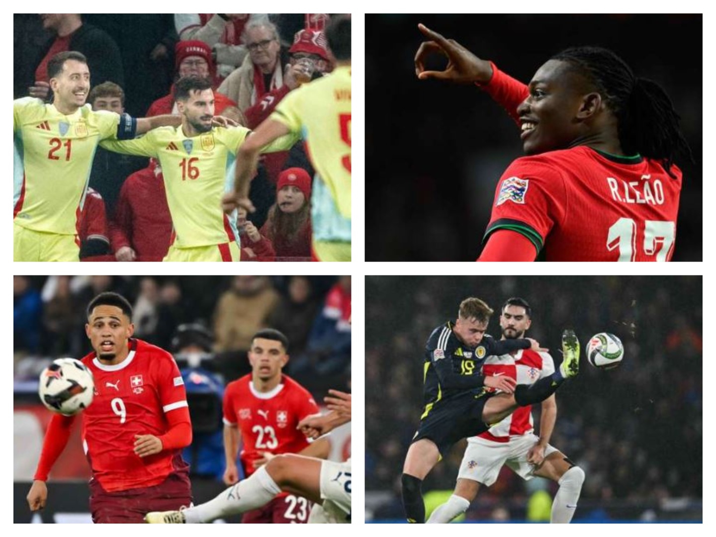 liga e kombeve 17 gola ne 8 ndeshje portugalia shkelqen me manita spanja feston ndaj danimarkes serbia i merr 1 pike zvicres ja te gjitha rezultate video