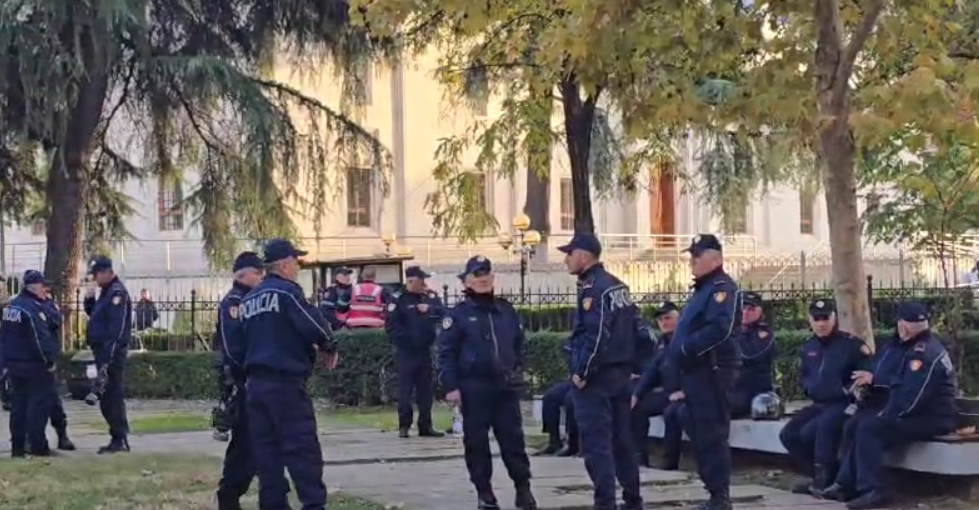 opozita pergatitet per protesten para kuvendit forca te shumta policie rrethojne parlamentin